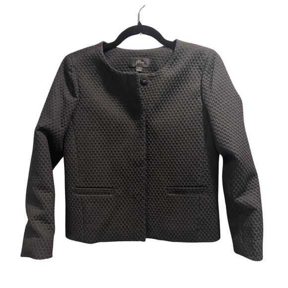 SALE! J. Crew Black Portfolio Jacket in Matelasse, Lined Size 00 - Picture 1 of 9